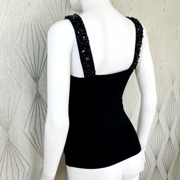 Cache’ Tank Top w/ Rhinestone Straps - Picture 7 of 9
